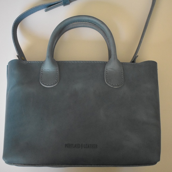 NIB Portland Leather Goods PLG AP Aqua Brushed Leather Large Raindrop Rainstorm - Picture 1 of 8
